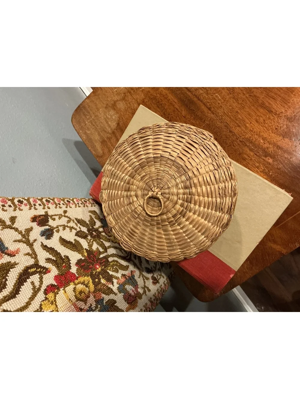 Vintage Margaret Arquette Mohawk Native American Lidded Basket